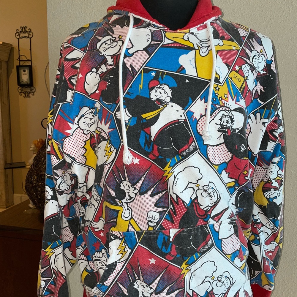 Red and Blue Cartoon Graphic Sweater